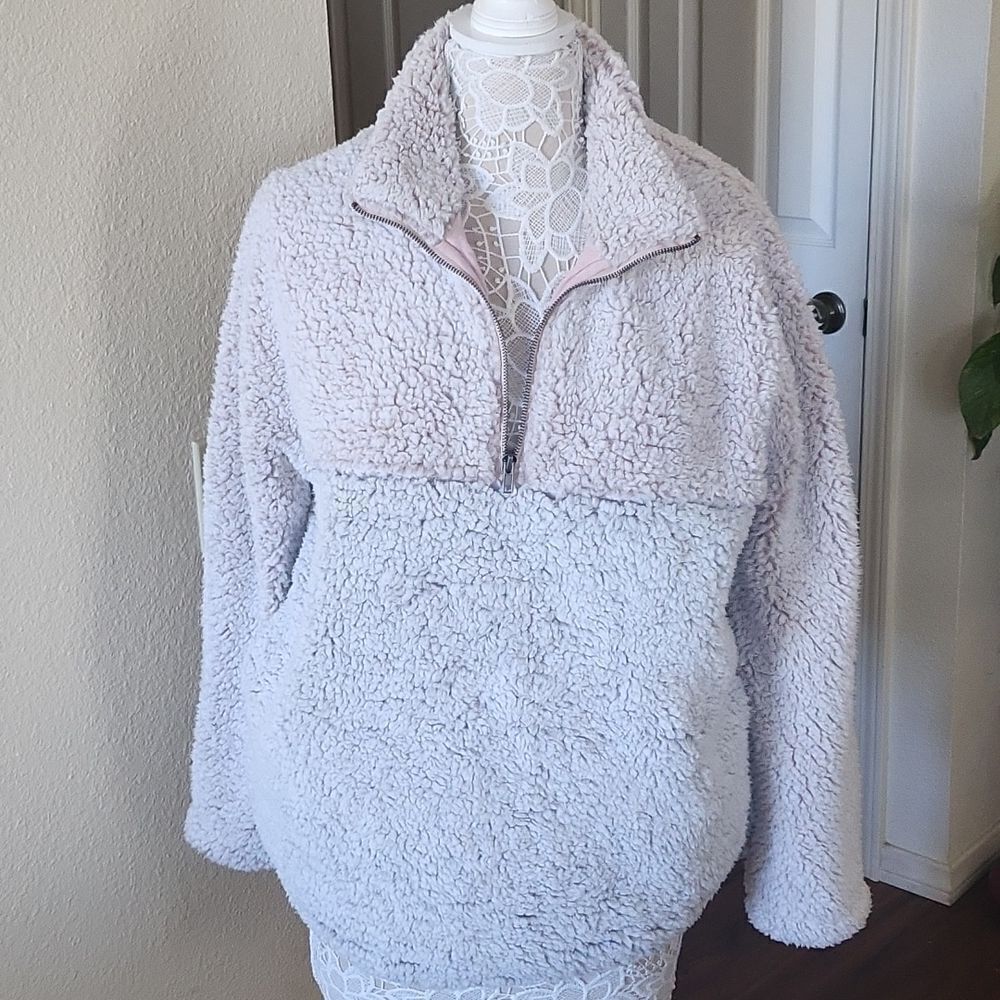 Miami Cozy Pullover Gorpcore Granola Girl Cabincore Sherpa Teddy Size Medium